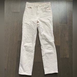 Cream high waisted mom jeans